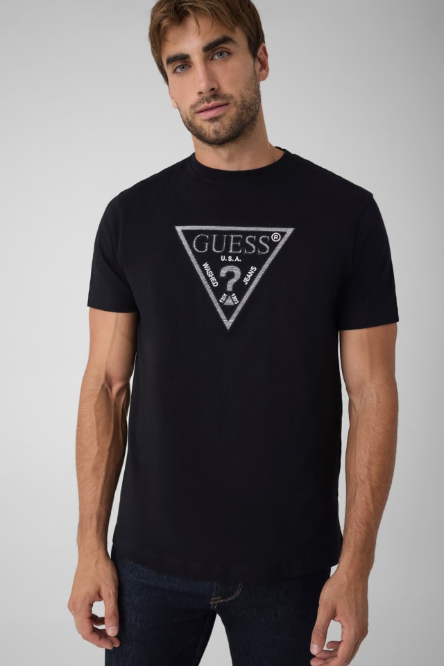 T-Shirt mit Dreiecksstickerei