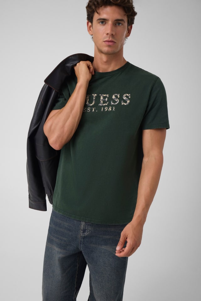 T-Shirt mit strukturiertem Logo