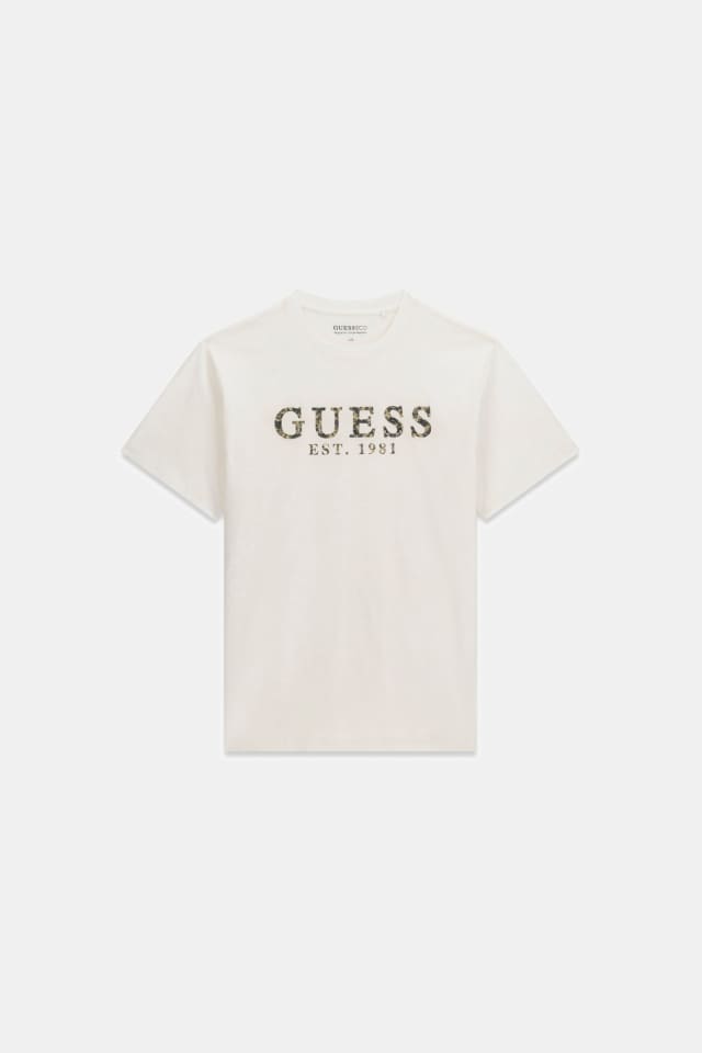 T-Shirt mit strukturiertem Logo
