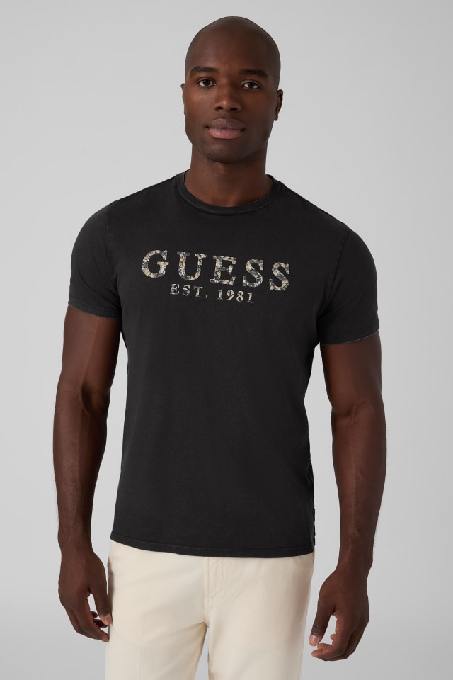 T-Shirt mit strukturiertem Logo