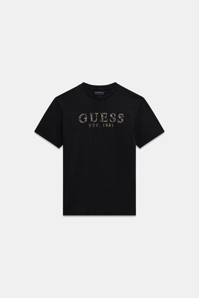 T-Shirt mit strukturiertem Logo
