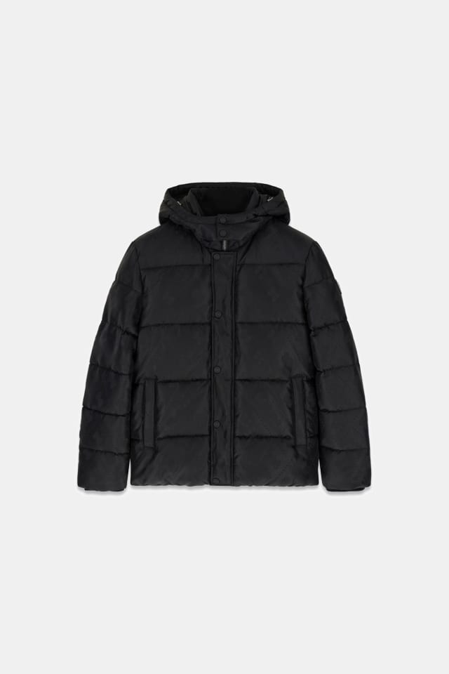 Jaqueta puffer com monograma