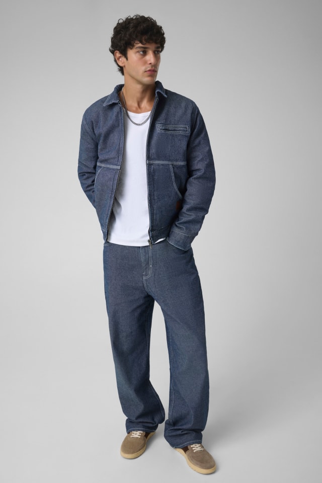 Zipped denim jacket