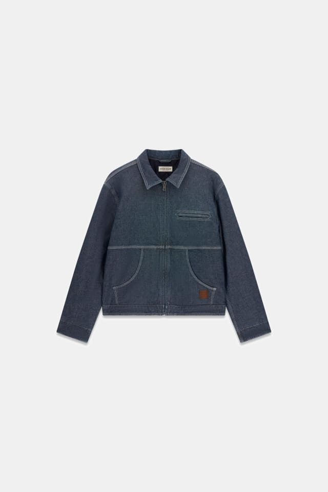 Jaqueta jeans com zíper