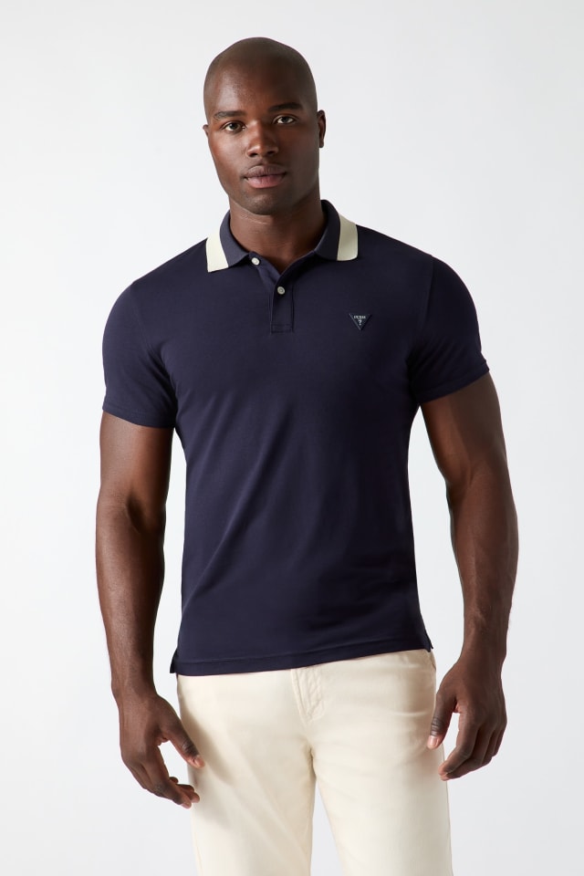 Polo de malha elástica