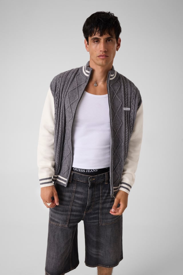 Suéter bomber com zíper