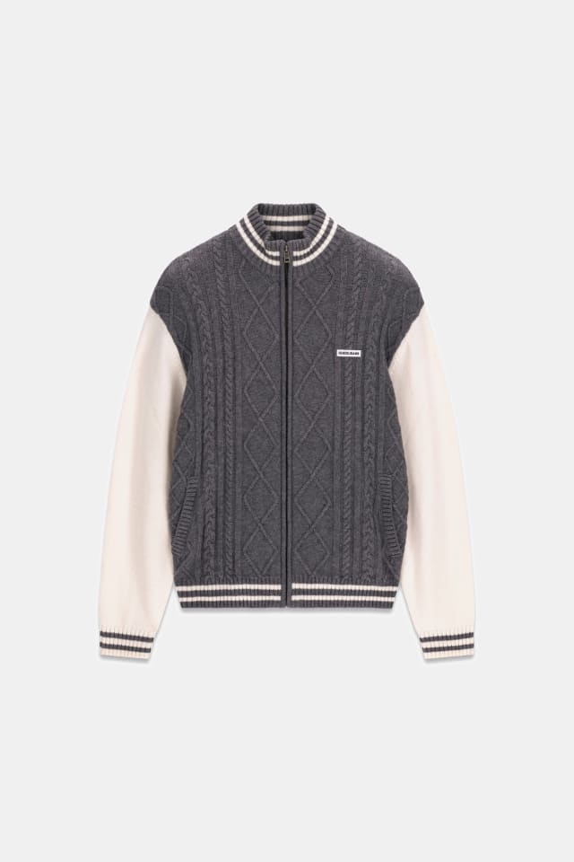 Suéter bomber com zíper