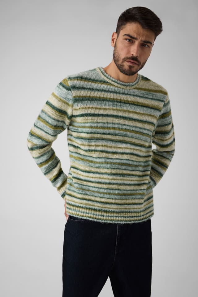 Gestreifter Pullover aus Wollmix