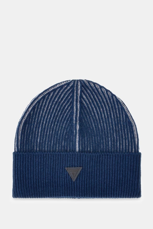 Gorro de punto acanalado bicolor