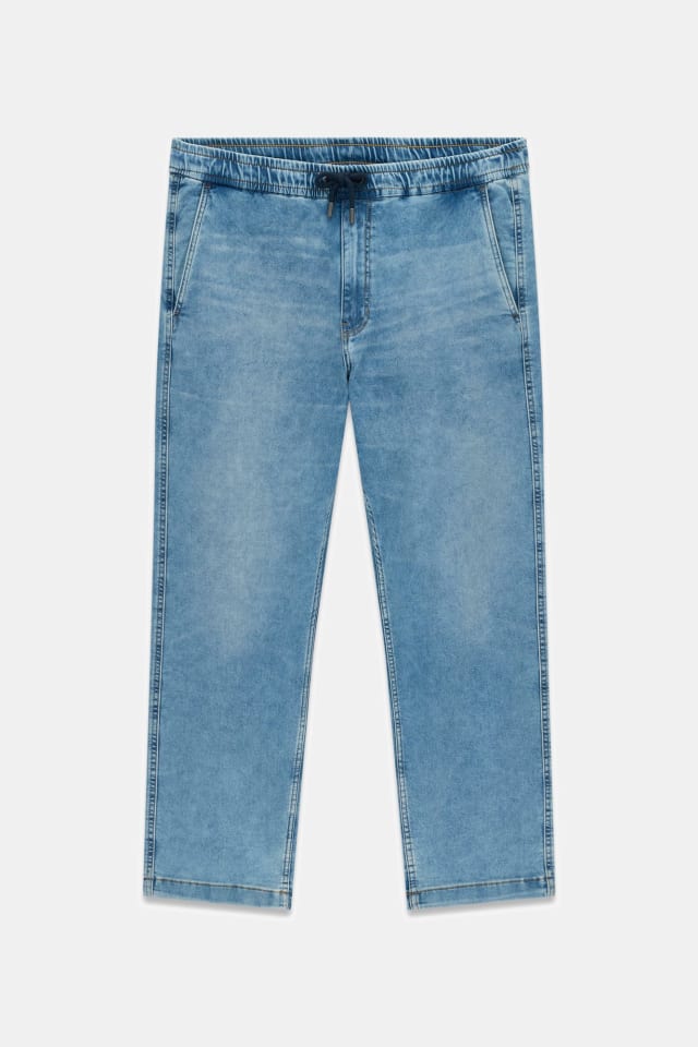 Jeans jogger de media altura