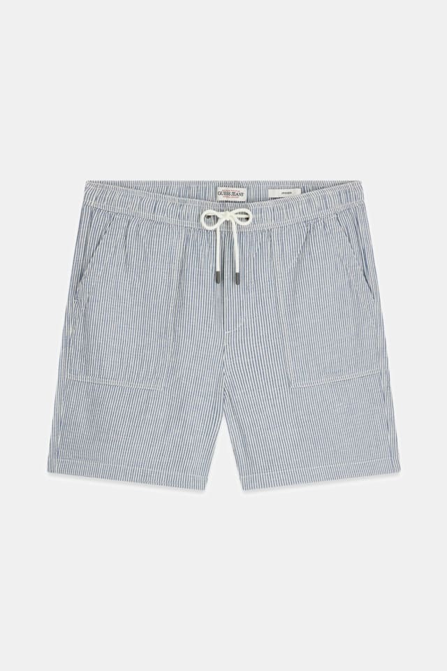 Pantalones cortos a rayas de mezcla de lino