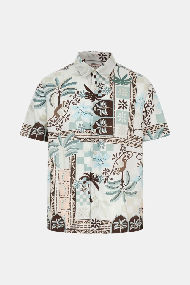 Camisa con estampado tropical