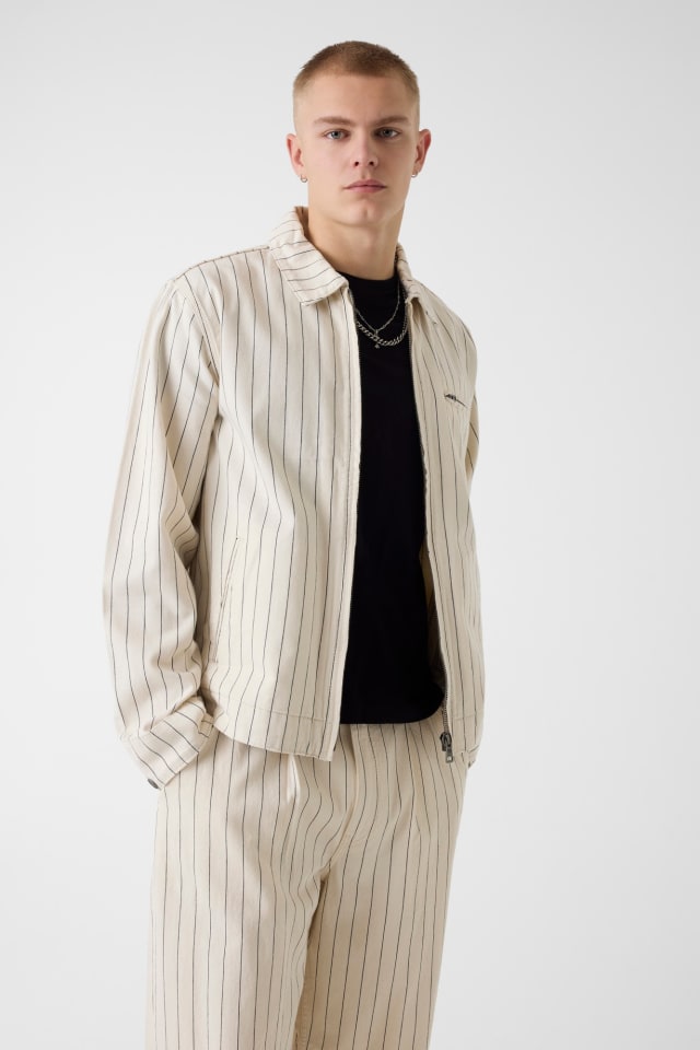 Chaqueta de mezclilla a rayas