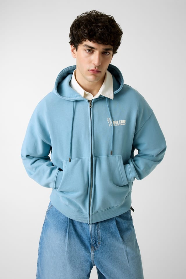 Sudadera boxy con cremallera completa