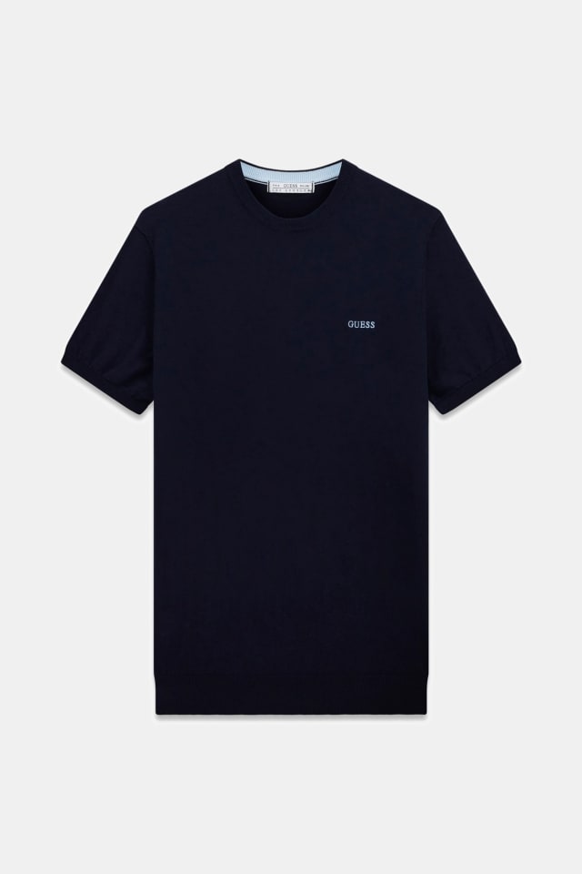 Camiseta con logo tejido