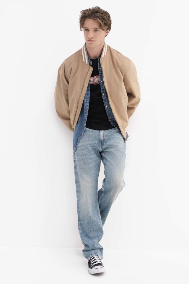 Faux suede bomber jacket