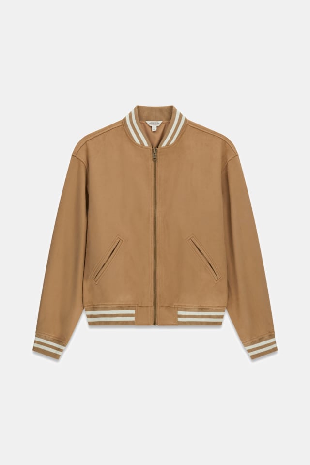 Cazadora bomber de ante sintético