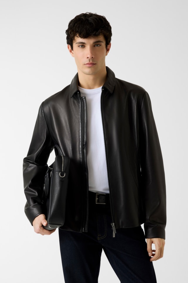 GUESS® Leather jacket Men