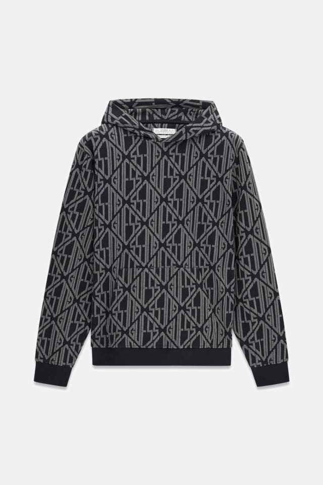 Sudadera capucha logo jacquard