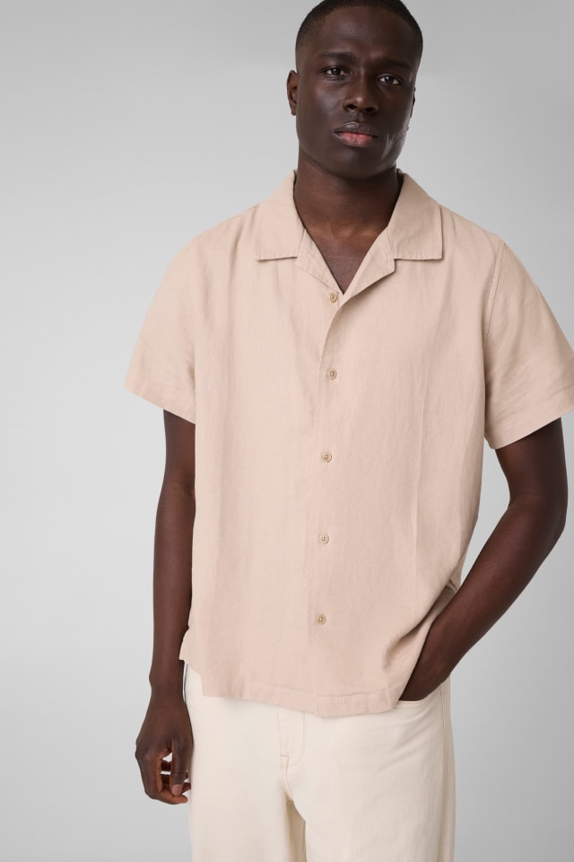 Camisa de mezcla de lino