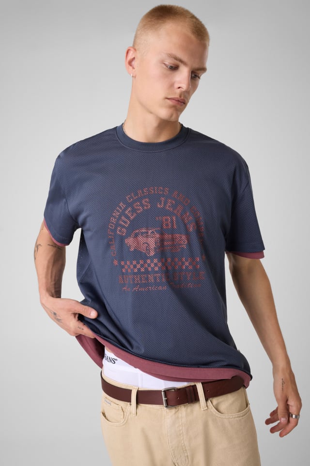 Camiseta de malla estampada