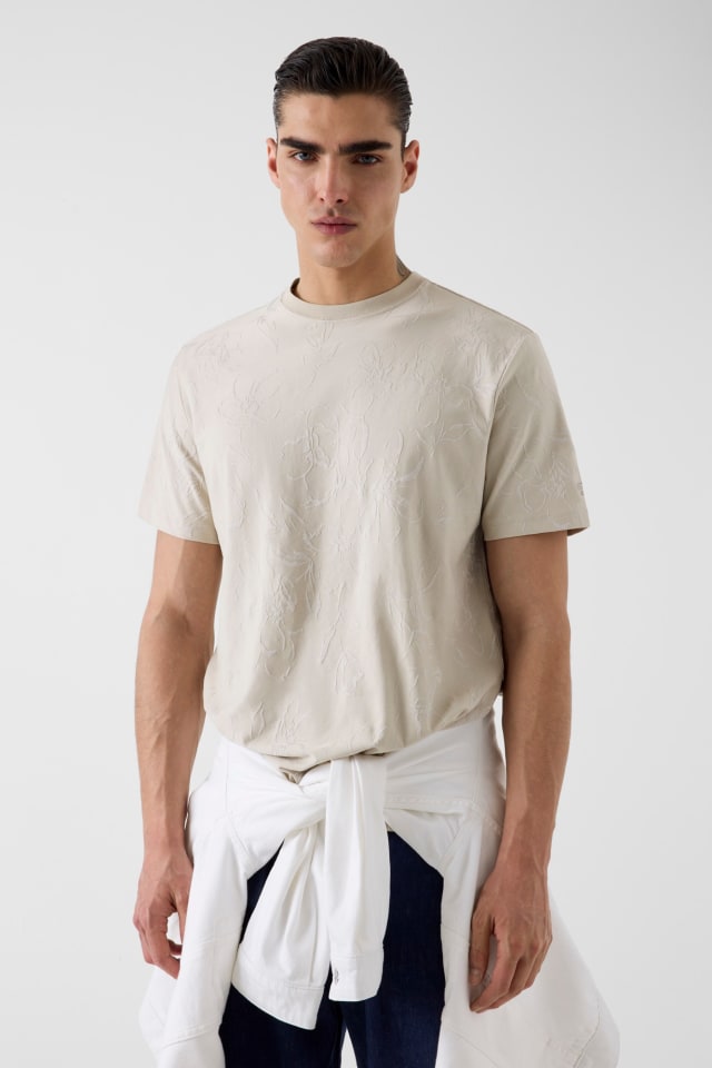 T-shirt em mistura de algodão