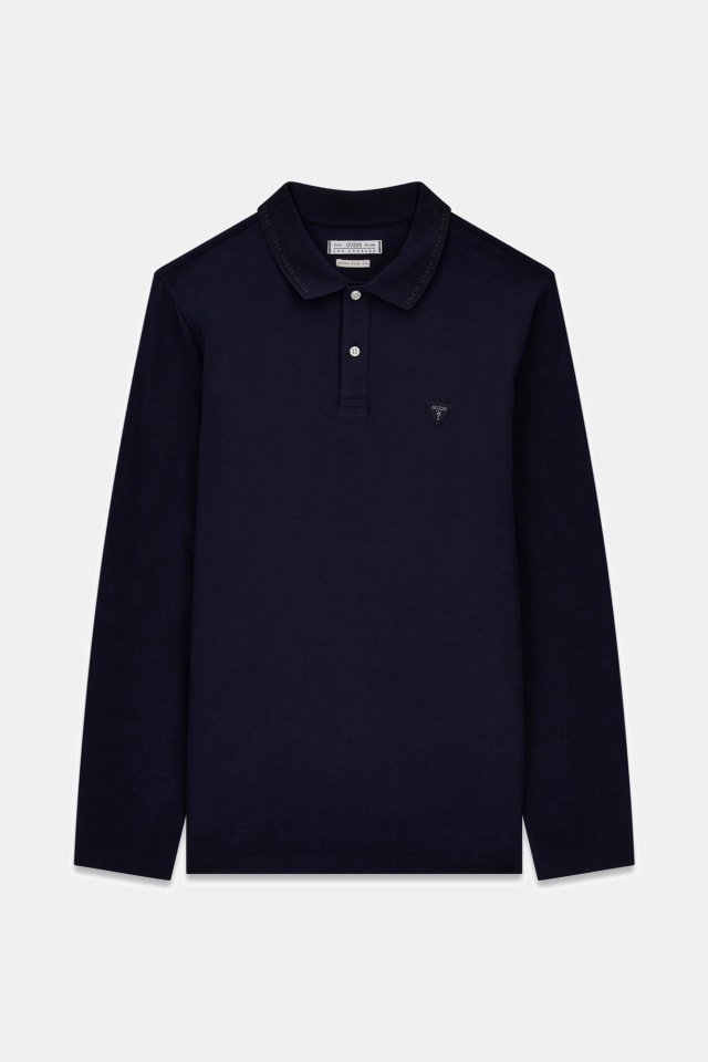 Polo com patch de logo