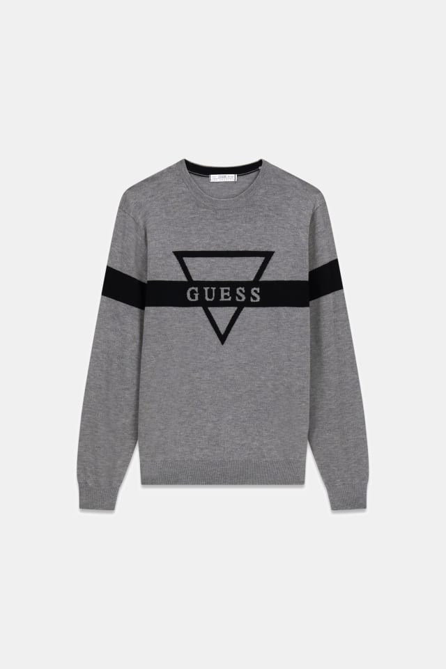 Suéter jacquard com logo triangular