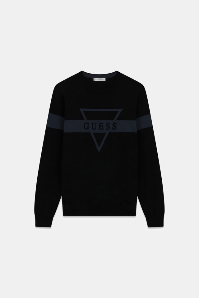 Suéter jacquard com logo triangular