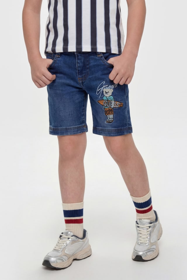 Pantalones cortos de mezclilla bordados