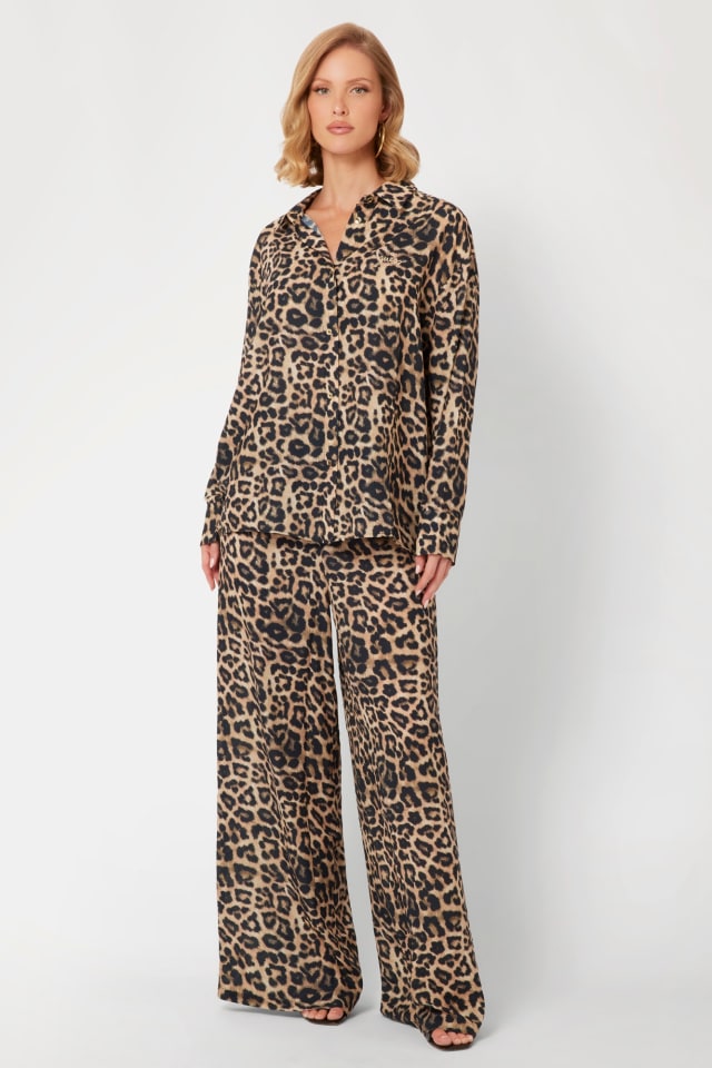 Şifon animalier pijama takımı