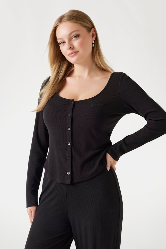 Camisola interior em malha canelada Lia