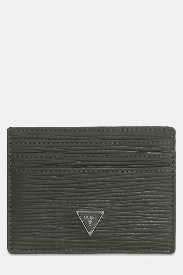 Portefeuille logo en cuir véritable Milano