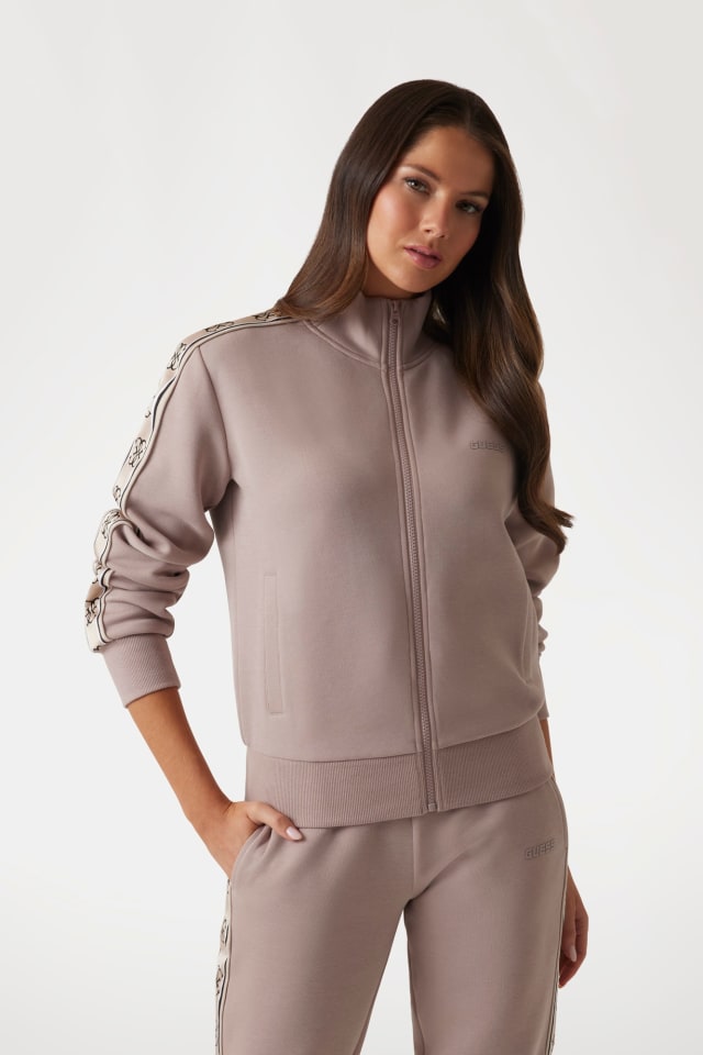 Yan şerit logolu sweatshirt