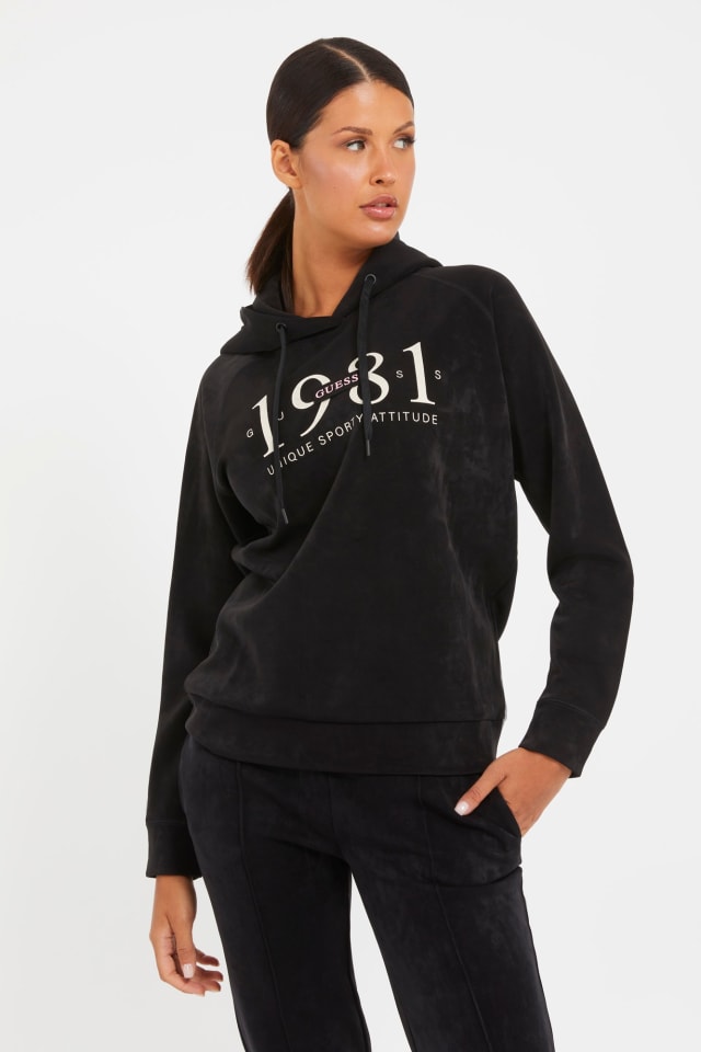 Faux suede sweatshirt