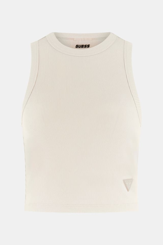 Camiseta sin mangas corta punto canalé