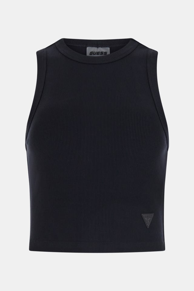 Camiseta sin mangas corta punto canalé