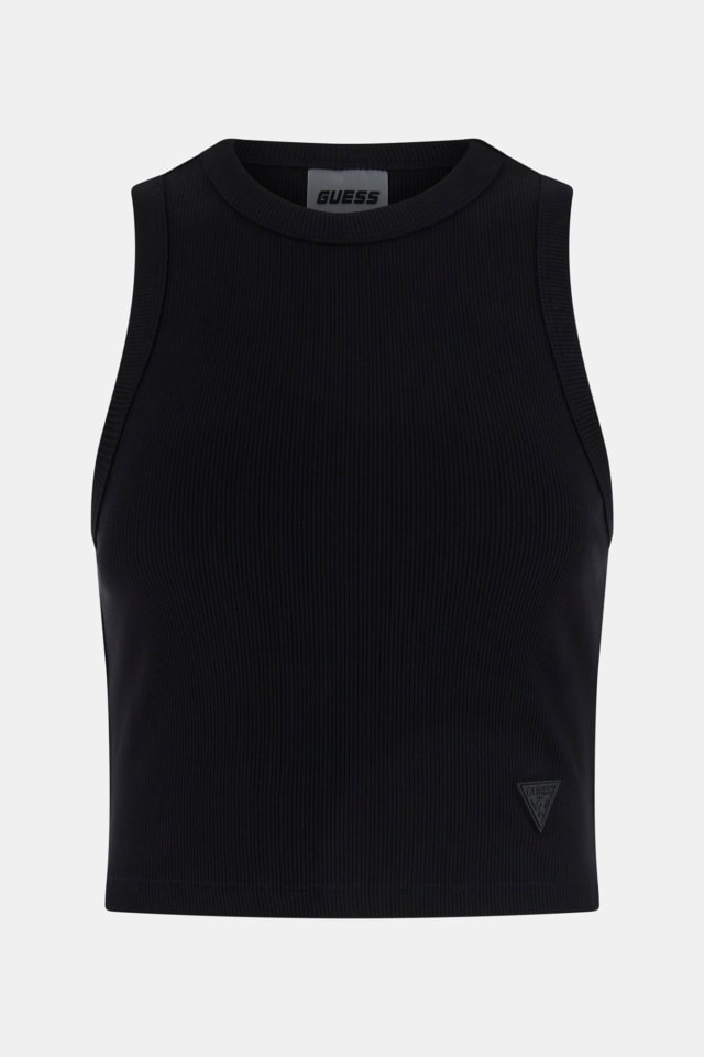 Camiseta sin mangas corta punto canalé