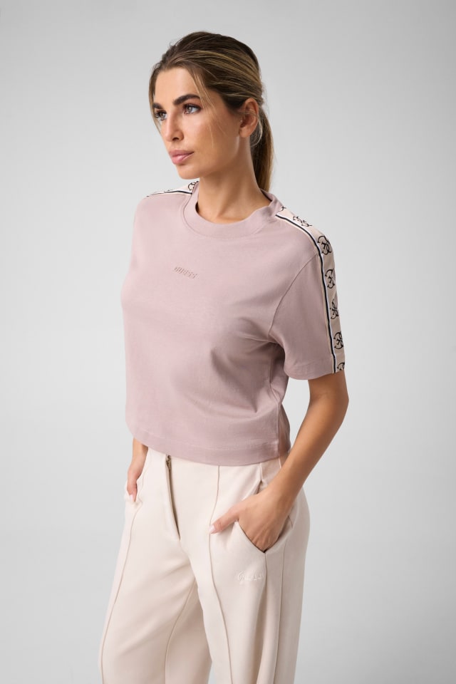 Camiseta corta con cinta de logo