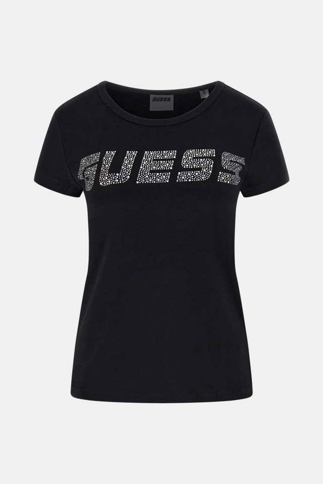 Camiseta con logo de strass