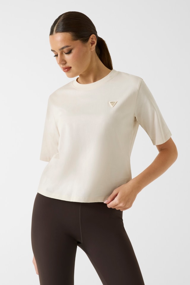 T-shirt boxy con logo a triangolo