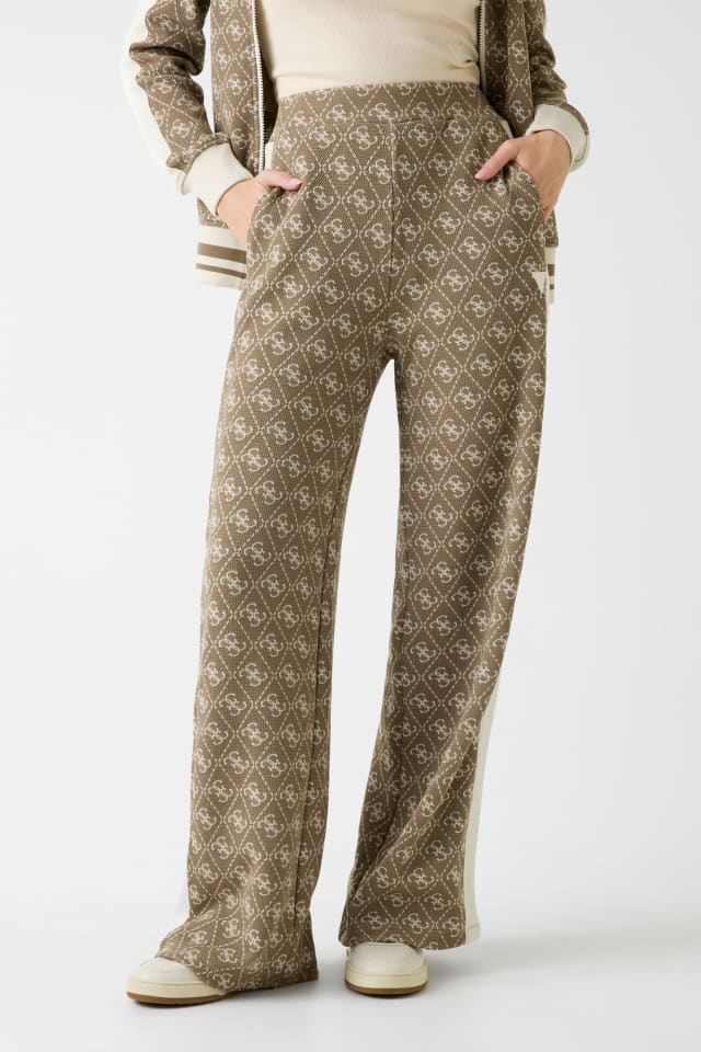 Pantalones de deporte de canalé acampanados