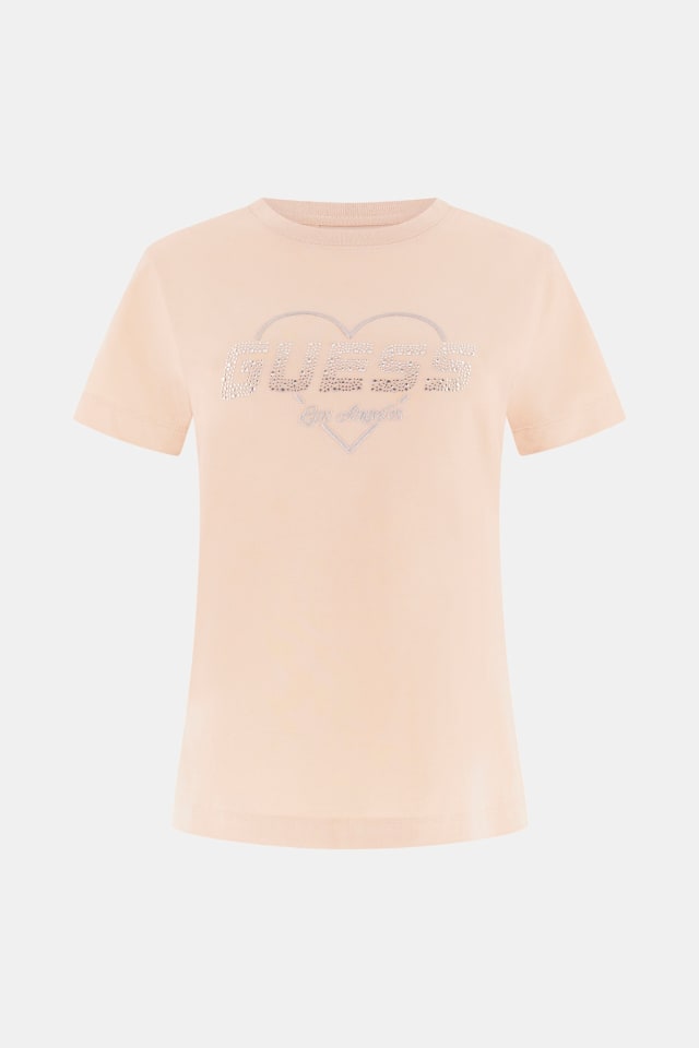 Camiseta con logo de strass