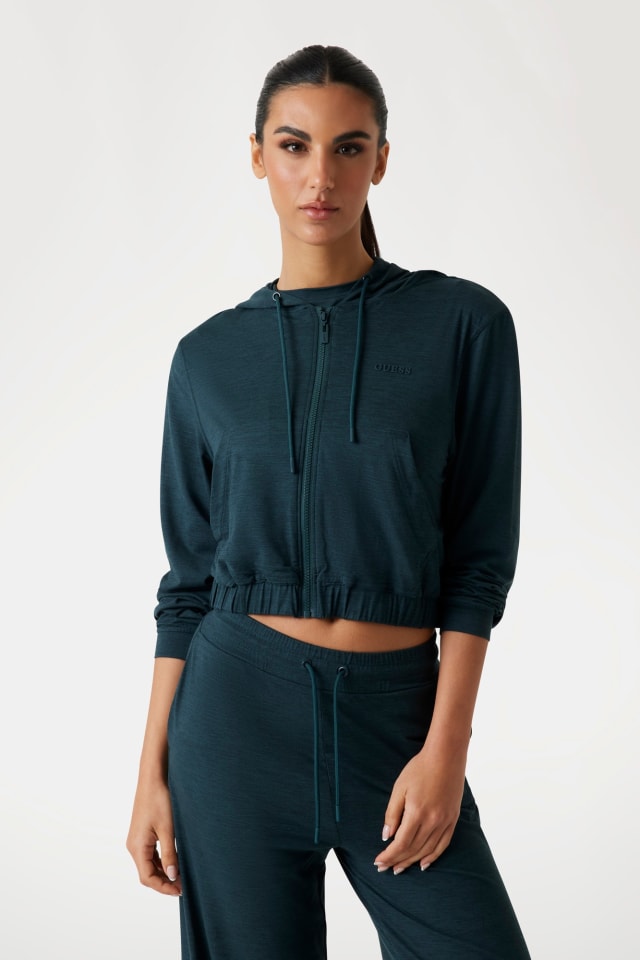 Felpa con cappuccio e zip intera