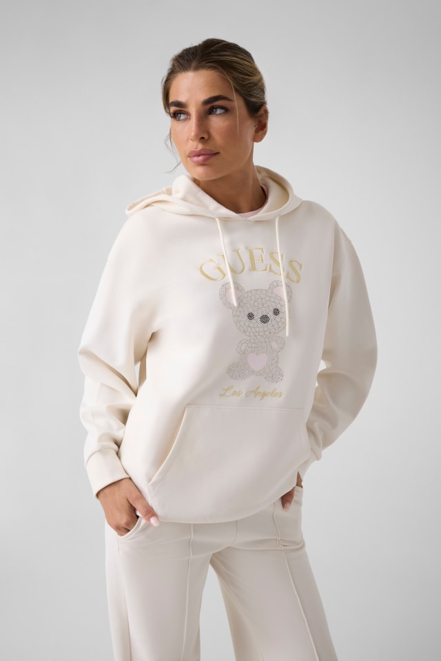 Kapuzenpullover mit Strasssteinen