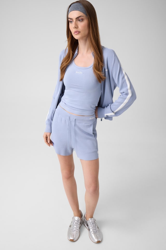 Shorts em mistura de viscose