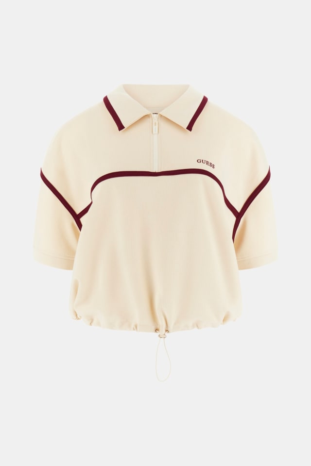 Polo de meio zíper