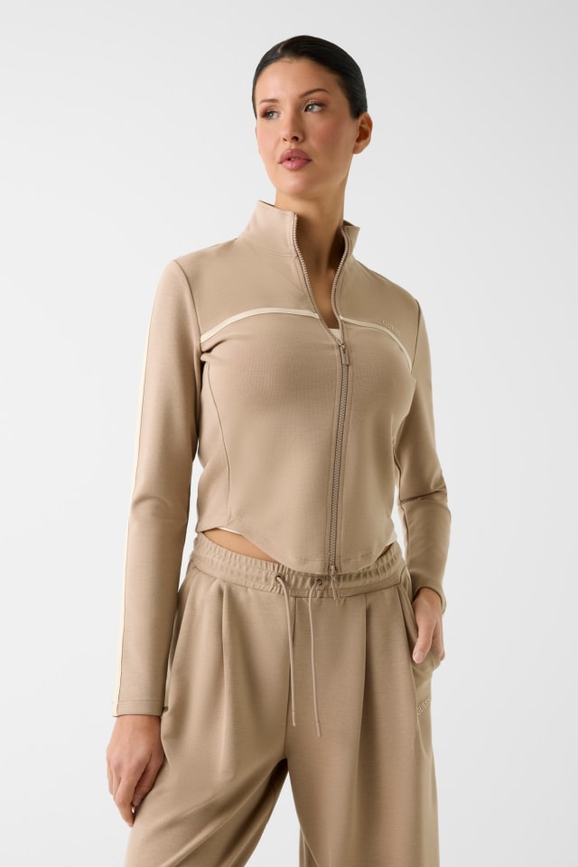 Felpa con zip completa e logo