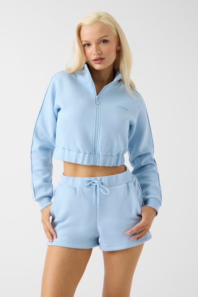 High neck cropped sweatshirt