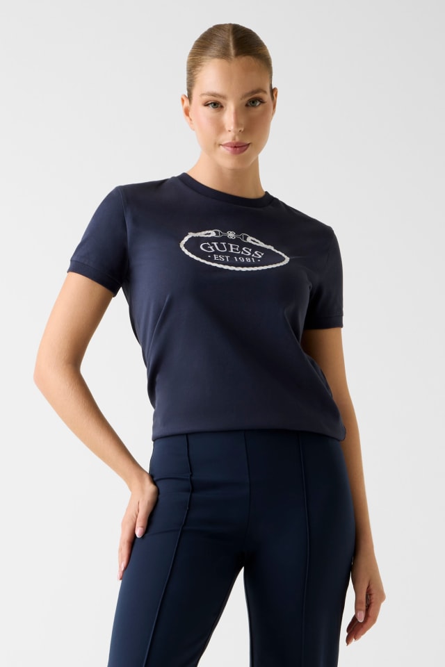 T-shirt con logo frontale
